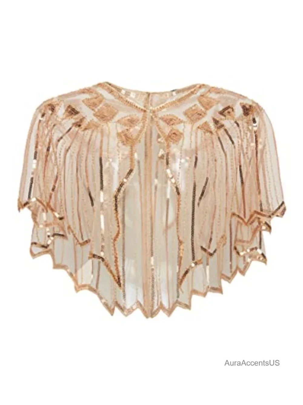 1920s Shawl Wraps Sequin Beaded Cover Up Bridal Evening Cape